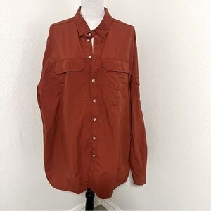 REI Fishing Hiking Shirt XXLT Long Sleeve Pockets Outdoor Interior Mesh UPF 40+